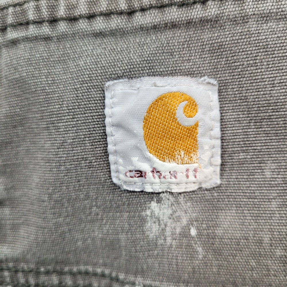 Carhartt Carpenter Pants Mens 36x32 Gray Relaxed Fit Distressed Paint Splatter - Picture 7 of 8
